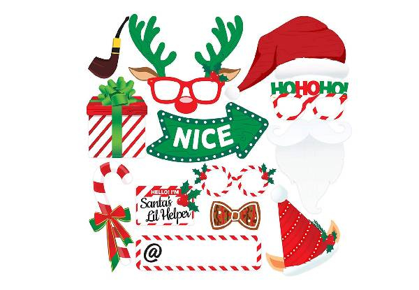 38-Pack Christmas Party Photo Props