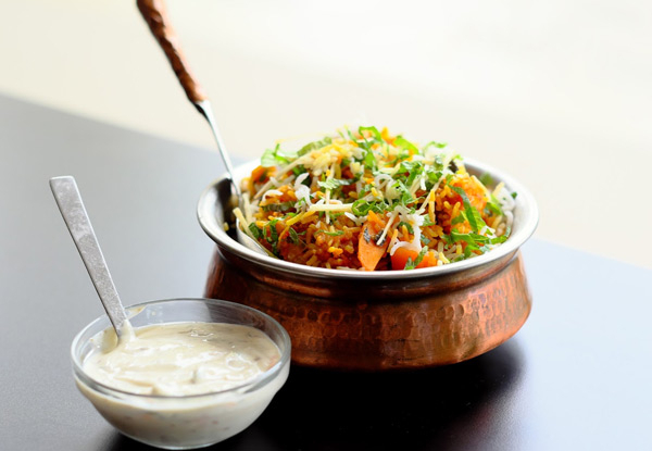 $30 Zyka Indian Dinner Mains Only Voucher - Options for Dine-In or Takeaway - Valid Monday to Sunday