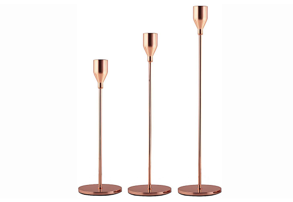 Three-Piece Candlestick Holder Set - Three Colours Available