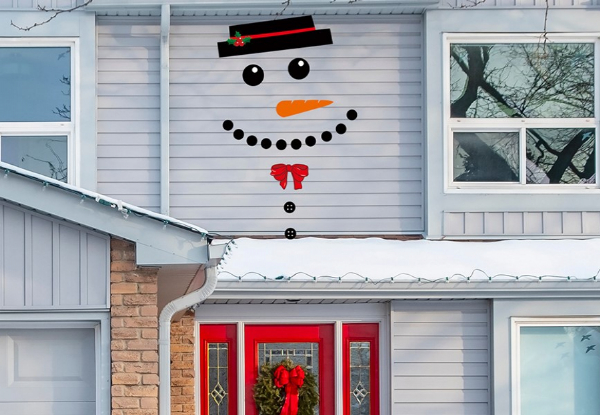 DIY Christmas Garage Door Snowman Decoration