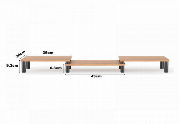 Adjustable 42in Dual Monitor Stand Riser