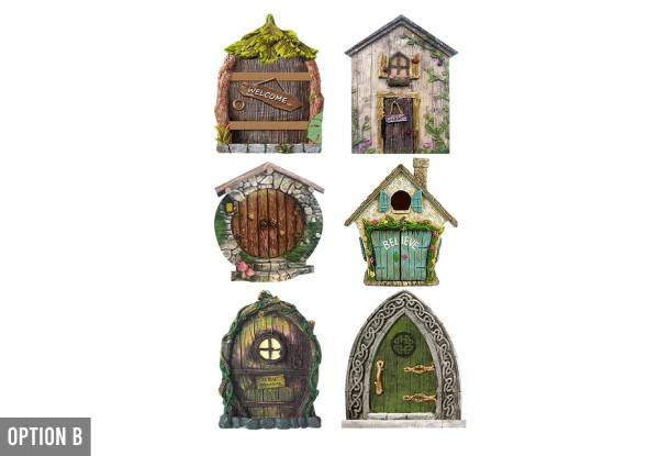 Six-Piece Garden Fairy Door Decor Set - Two Options Available