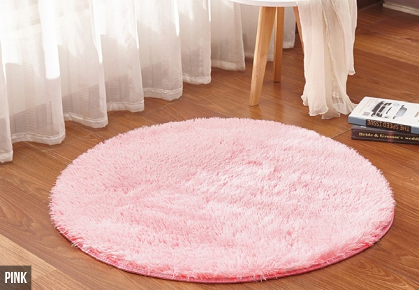 Fluffy Round Rug - Seven Colours Available