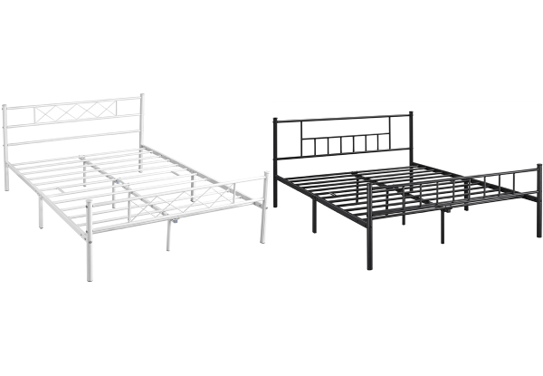 Queen Metal Bed Frame - Two Styles & Two Colours Available