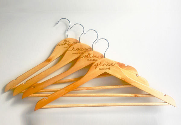 Four-Pack of Personalised Clothes Hangers - Additional Delivery Charge Applies