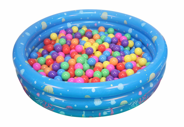 Indoor or Outdoor Kids' Slide & Swing Set incl. Ball Pool & 200 Balls - Blue or Pink Available
