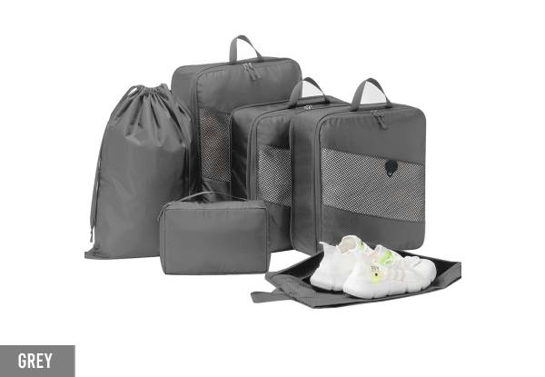 Six-Piece Compression Packing Cubes Travel Organiser Bag Set - Six Colours Available