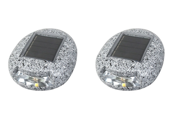 Two-Pack of Solar Garden Imitation Stone Lights - Option for Four-Pack Available