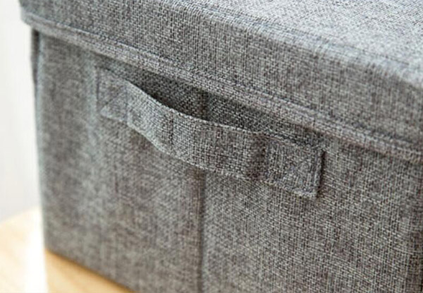 Linen Foldable Home Storage Box - Three Sizes & Option for Two Available