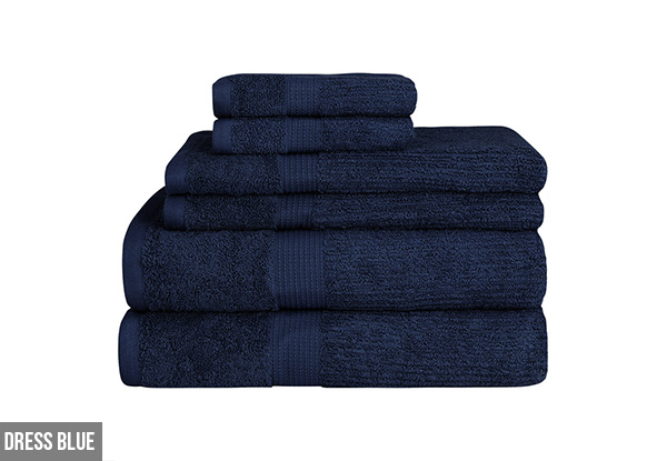 J&J Ribbed Towels Six-Piece Set - Five Colours Available