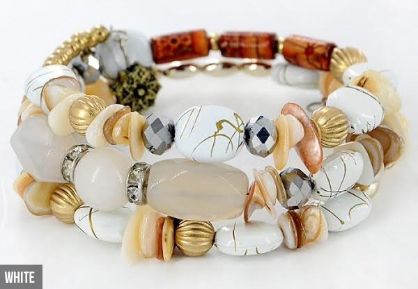 Natural Stone Wrap Bracelet Range - Four Colours Available with Free Delivery