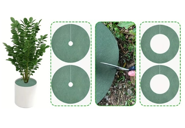 10-Pieces Non-Woven Tree Mulch Ring Set - Available in Two Sizes & Option for Two-Set