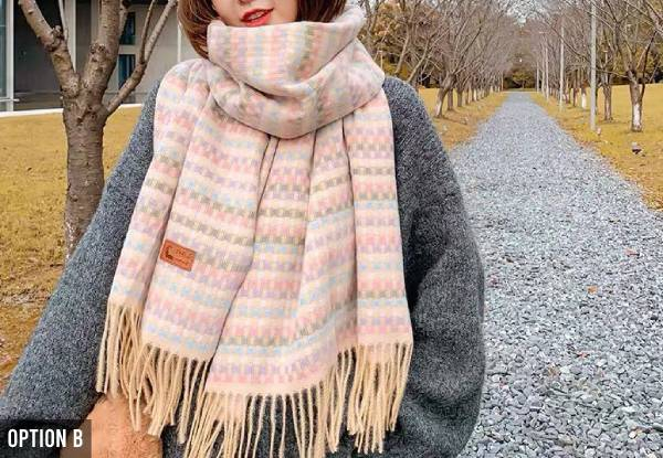 Women's Plaid Warm Scarf Shawl - Six Options Available