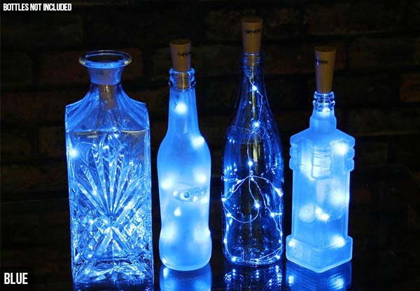 Four-Pack of LED Wine Bottle Cork Lights - Five Colours Available & Option for Eight-Pack