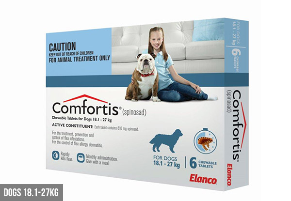 Comfortis Chewable Flea Tablets for Cats and Dogs - Five Options Available