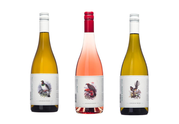 Support Local Mixed Six-Pack of Longbush Wines incl. Rose, Pinot Gris & Chardonnay