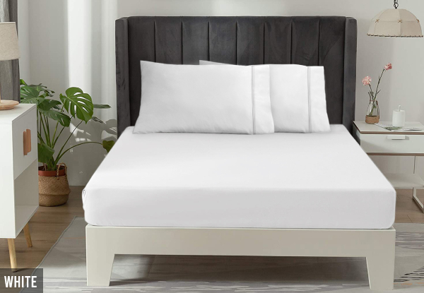 Ramesses 1200TC Egyptian Cotton Fitted Sheet Incl. Two Pillowcases - Two Sizes & Four Colours Available