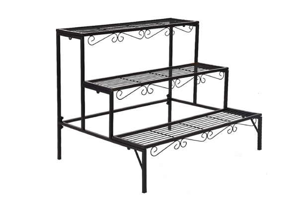 Levede Three-Tier Rectangle Plant Metal Stand - Two Colours Available