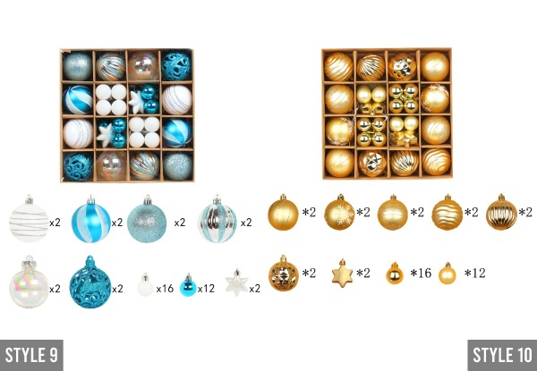 Christmas Tree Balls Ornaments Set - 10 Styles Available