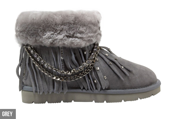 Aussie Connection Women’s Tassel Designer Sheepskin UGG Boots - Two Colours Available