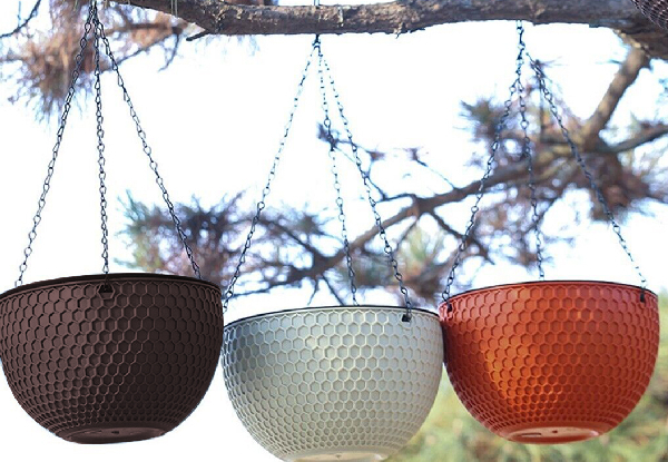 Hanging Resin Self-Watering Flower Pot - Available in Three Colours & Two Sizes