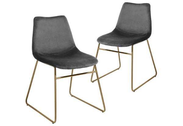 Two-Pack Velvet Dining Chairs - Three Colours Available