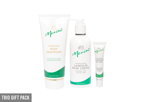 Merino Skincare Trio Gift Pack - Option for Lanolin Gift Pack incl. Complimentary Soap