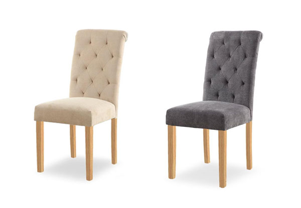 Two Fabric Dining Chairs - Two Colours Available