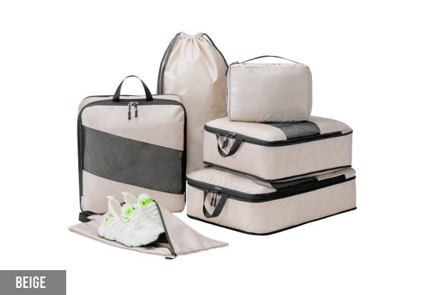 Six-Piece Compression Packing Cubes Travel Organiser Bag Set - Six Colours Available