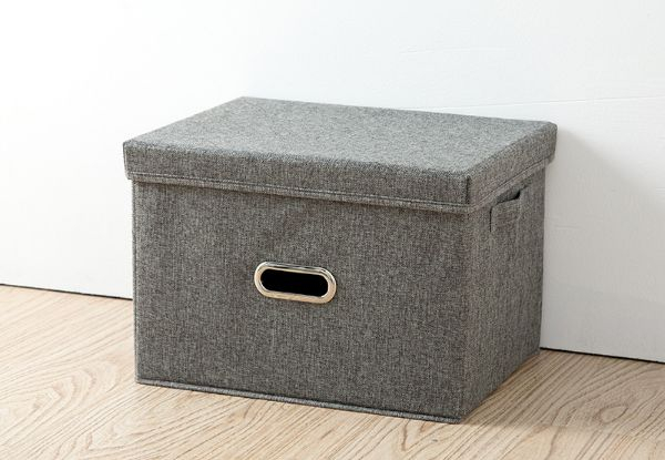 Collapsible Storage Bin with Removable Lid  - Two Sizes Available