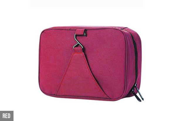 Two Water-Resistant Oxford Cloth Hanging Toiletry Bags - Four Colours Available with Free Delivery