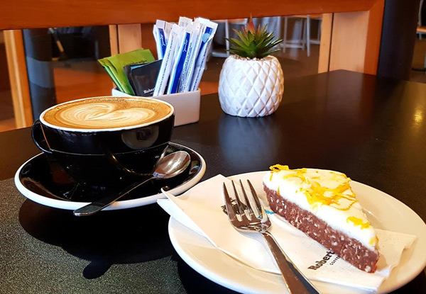 Regular Coffee and Indulgent Slice at Robert Harris, the Home of Coffee