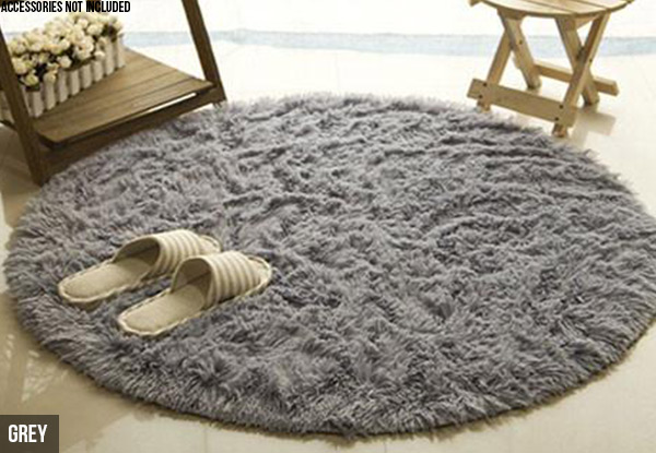 Round Indoor Shaggy Rug - Six Colours Available