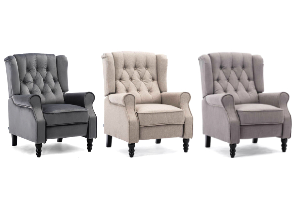 Velvet Reclining Chair - Option for Linen & Three Styles Available