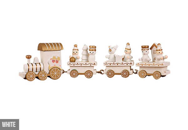 Christmas Wooden Train Ornament - Three Colours Available & Option for Two or Three