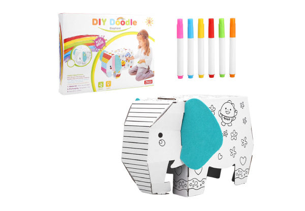 Kids Indoor Cardboard Animal Colouring Kit - Three Options Available