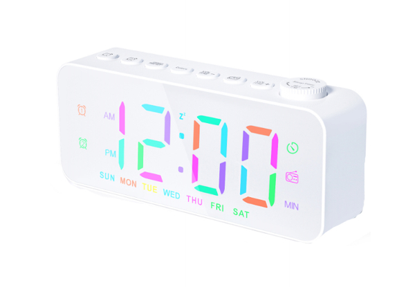 Digital Alarm Clock Radio - Available in Two Colours