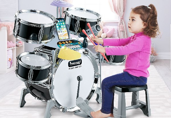 Kids Jazz Drum Set with Stool