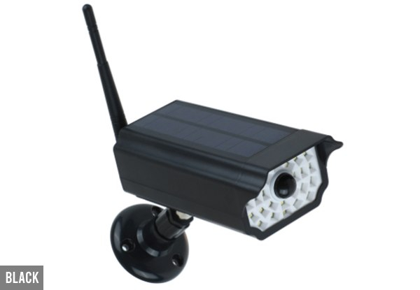 Solar-Powered LED Light Dummy Security Camera - Two Colours Available