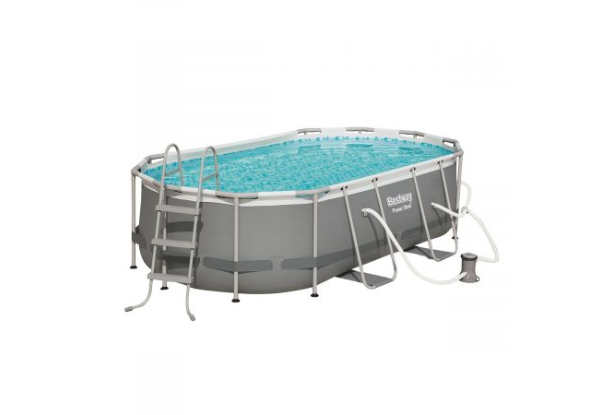 Power Steel Frame Oval Pool Set with Filter Pump