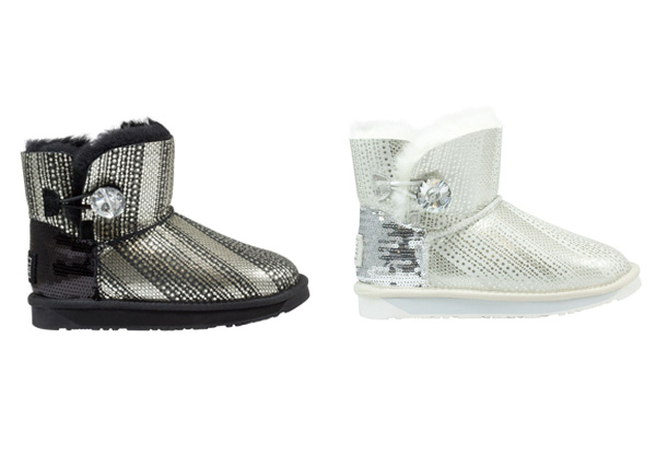 Aussie Connection Women’s Mini Sequin Crystal Button Sheepskin UGG Boots - Two Colours Available