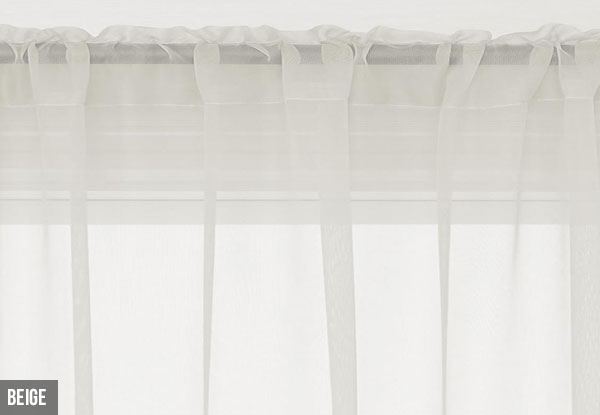 Two Sheer Voile Rod Pocket Curtain Panels - Two Sizes & Nine Colours Available with Free Delivery