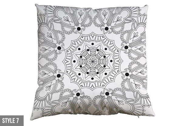 Mosaic Pattern DIY Colouring Cushion Cover - Ten Styles Available