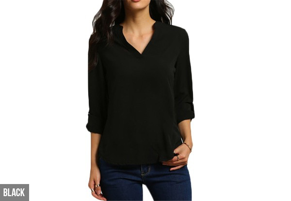 3/4 Sleeve V Neck Top - Five Colours Available