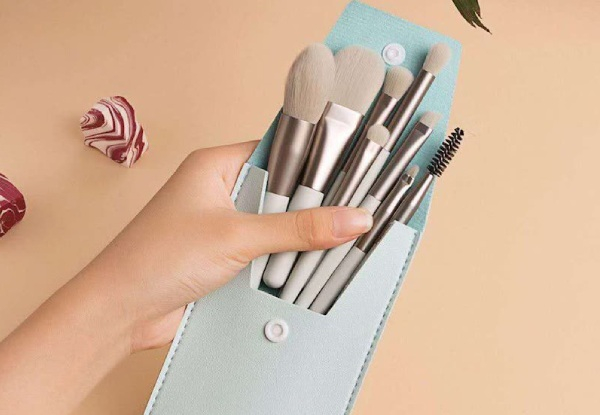 Eight-Piece Makeup Brush Set - Four Colours Available