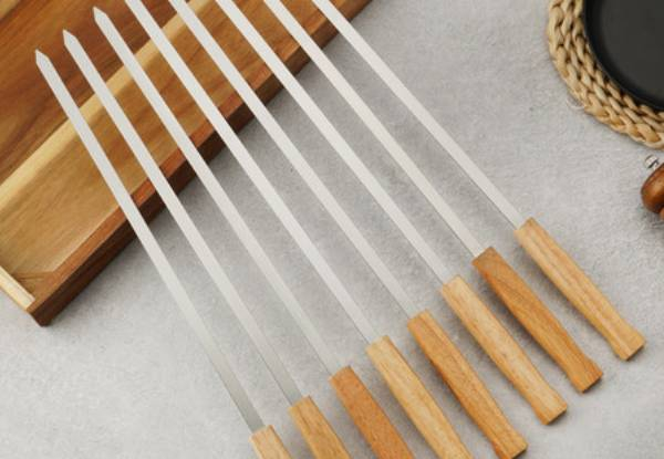 Eight-Piece Stainless Steel BBQ Skewers