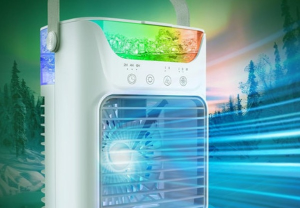 Portable Air Conditioner with Adjustable Speed, Cool Mist & Seven-Colour LED lights