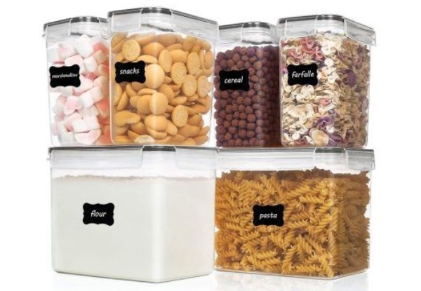 Four-Pack Flour & Sugar Canisters for Pantry Storage & Organisation - Option for Six-Pack