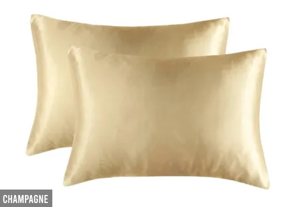 One-Pair of Satin Pillow Cases - Eight Colours Available