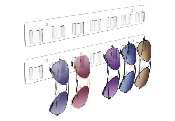 Acrylic Wall Mount Sunglasses Rack - Option for Two-Piece